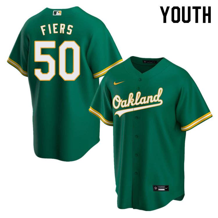 Nike Youth #50 Mike Fiers Oakland Athletics Baseball Jerseys Sale-Green